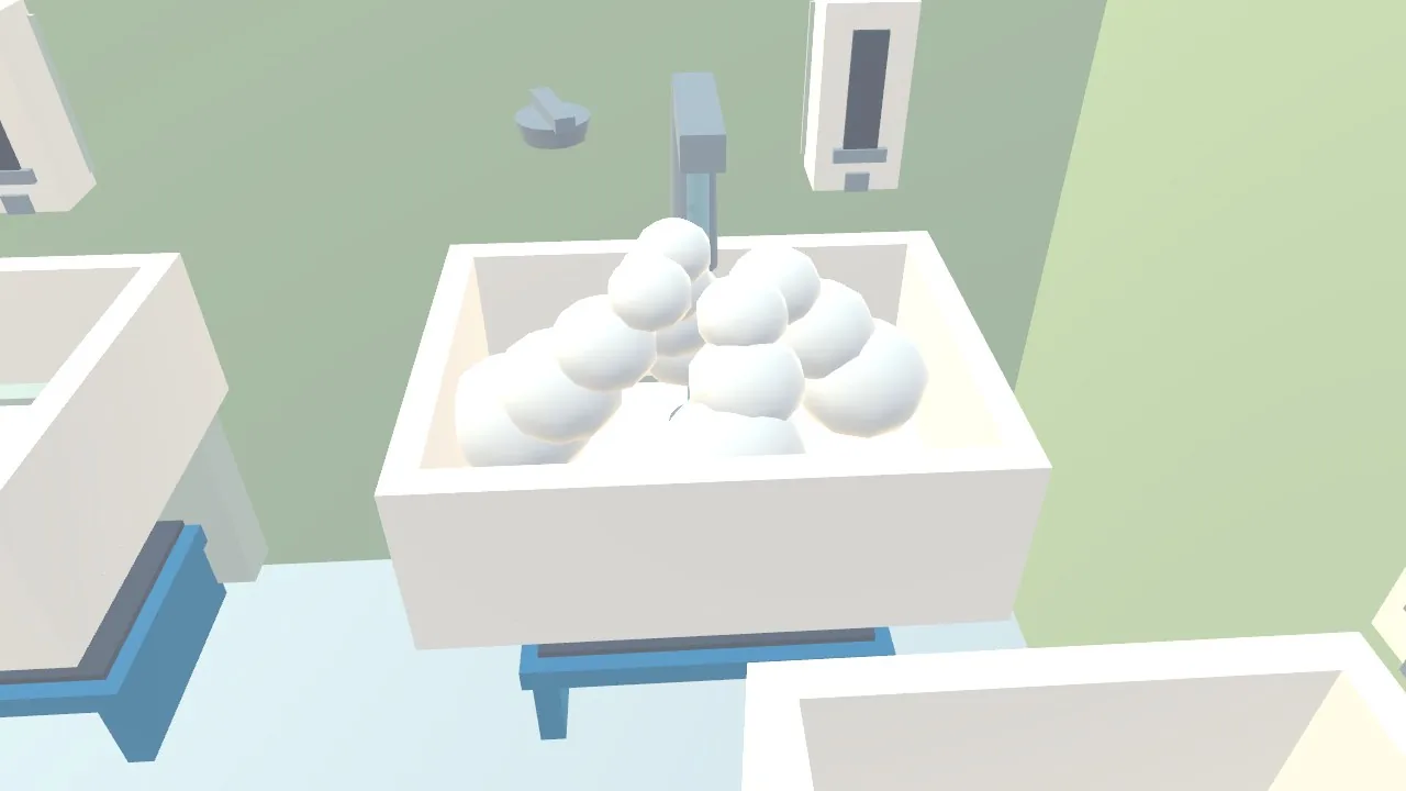 Foam in a sink