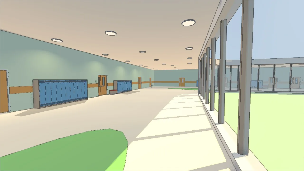 Shadows by the lockers