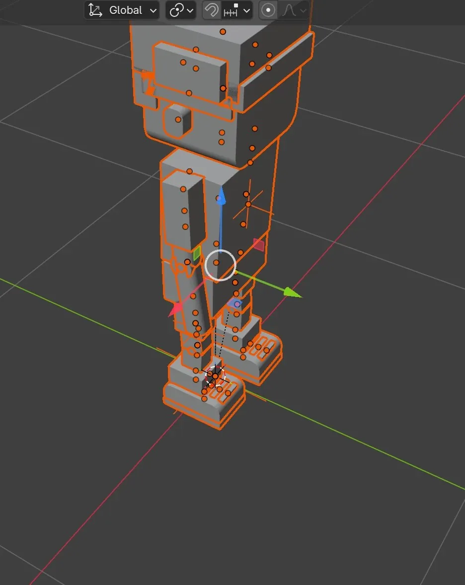 The kid in Blender, covered in points