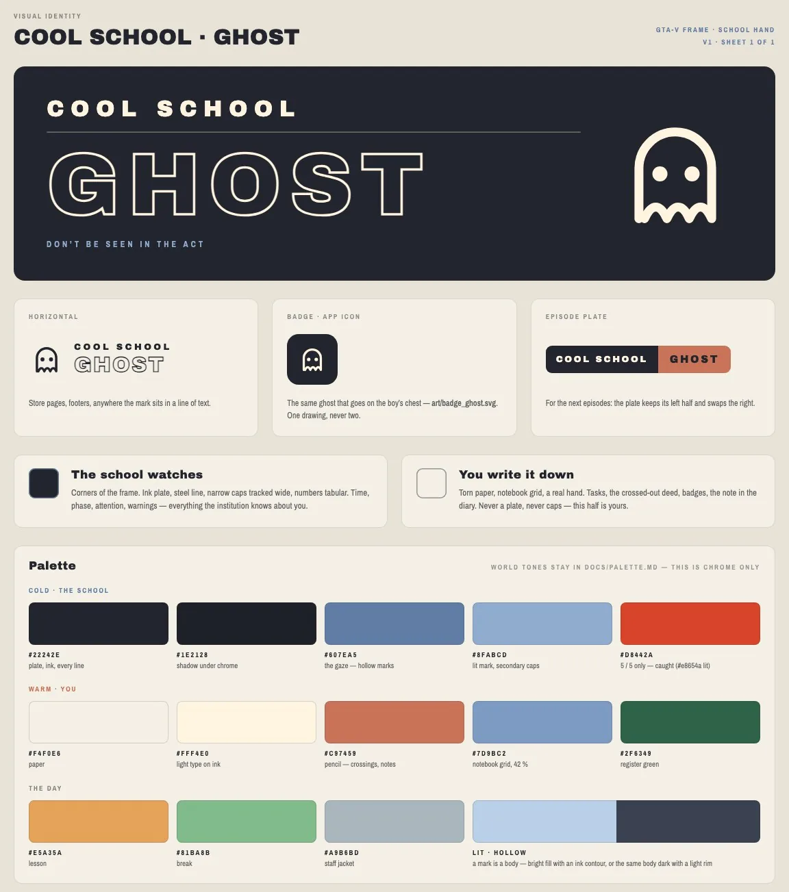 The brand block COOL SCHOOL · GHOST. That was the game's name back then
