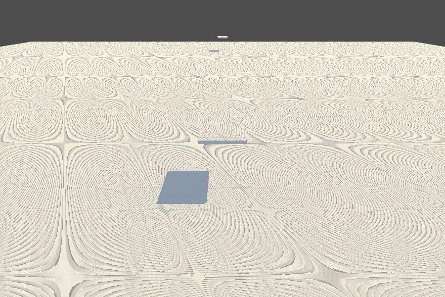 The trap: take the blur off the sun shadow, and the floor turns into moiré