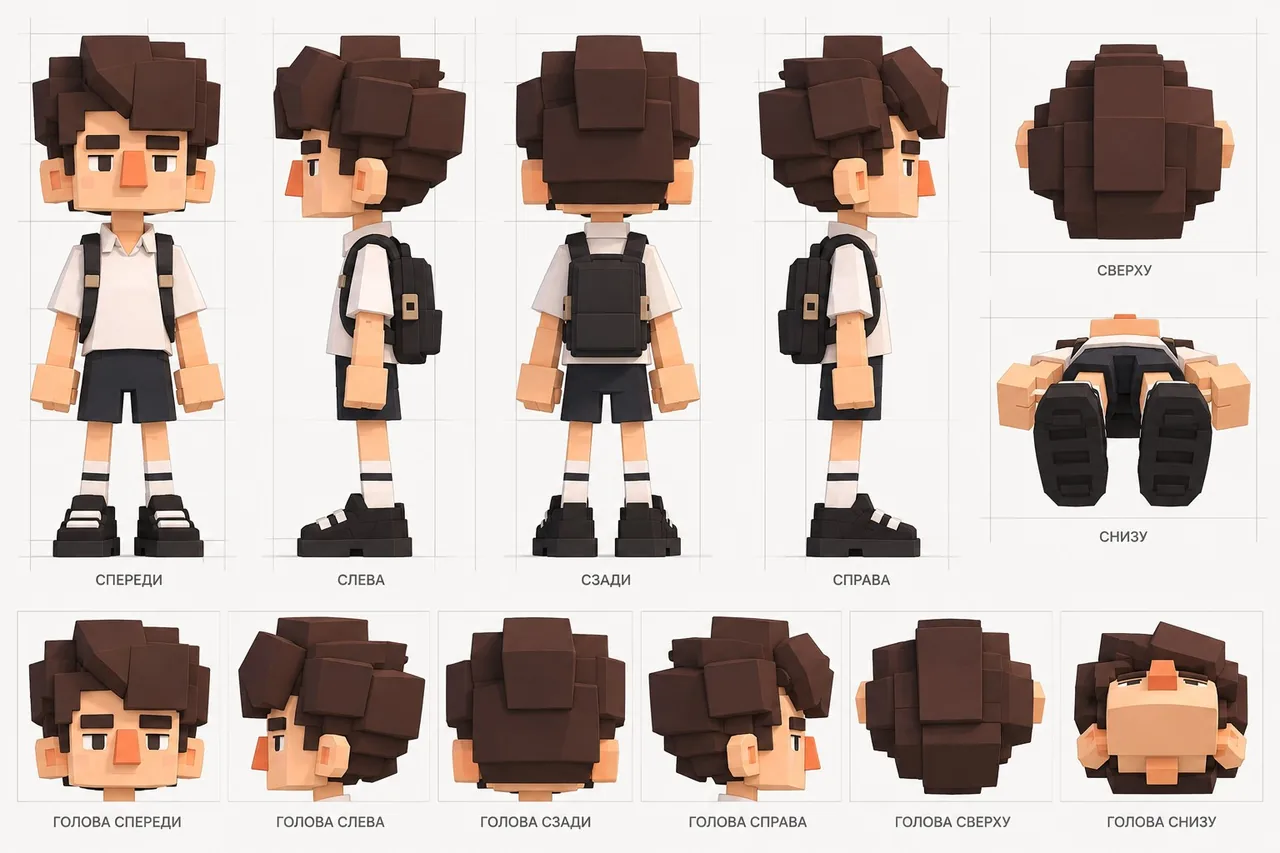 The hero from every side and the head from six angles. A ChatGPT picture, the measurements were taken from it