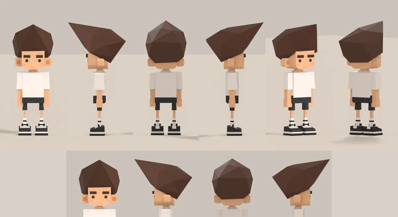 The main character "Clipper", October 1. Hair like a ship's bow, round eyes, no nose