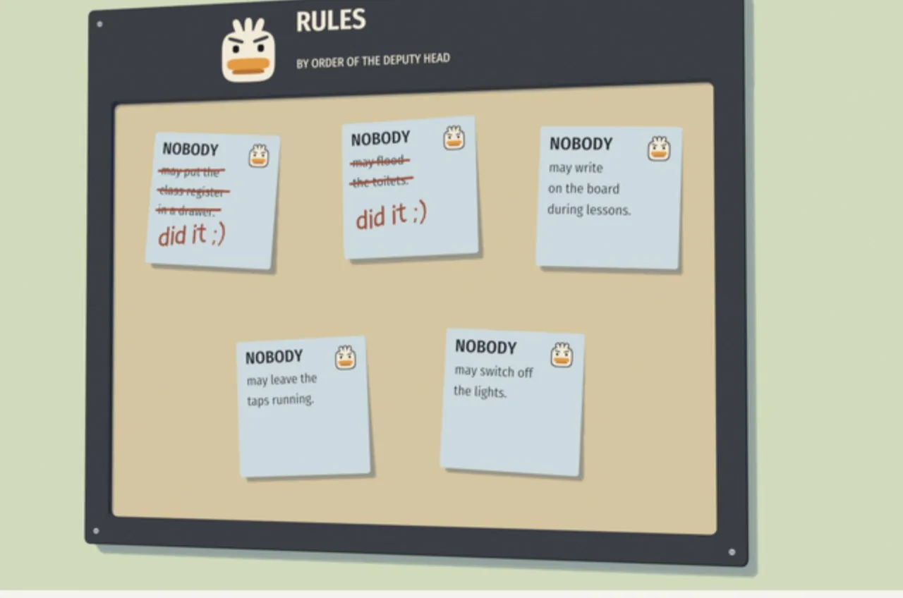 The duck's rules board